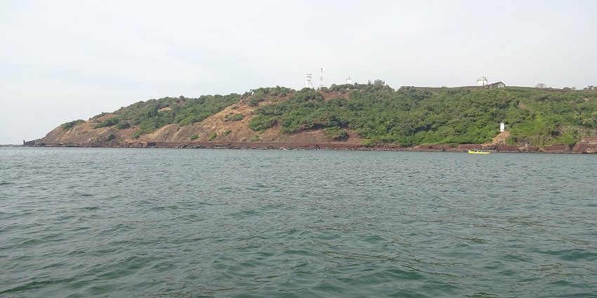 Scenic image of the Coco Beach and its majestic waters all around it in Goa