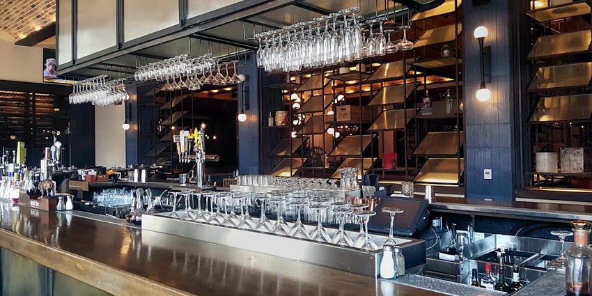 View of the counter in Cohiba kitchen, one of the best places to experience nightlife in goa