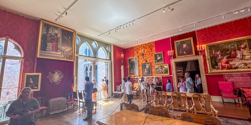 Colourful and vibrant artwork in a museum showcasing British colonial art influences.