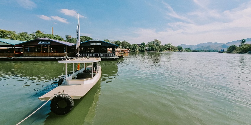 The view of the Tsubasa Bridge (Neak Loeung Bridge), Mekong River, Cambodia.