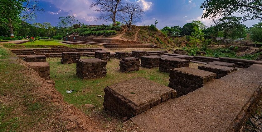 A view of elephant stables at a 14th-century Barabati Fort in Cuttack District, Odisha.