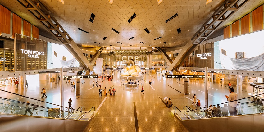 An aerial snapshot from the inside of the DLF Emporio, home to luxury outlets in Delhi
