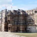 An image of carved Hira Bhagol, the Eastern gate located in Dabhoi, Gujarat, India.