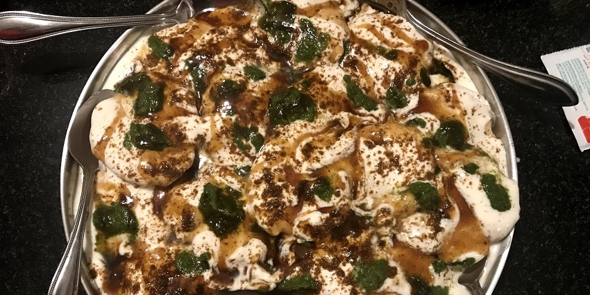 Snapshot of the beautiful mouth-watering Dahi Bhalla served in the restaurant in Ambala