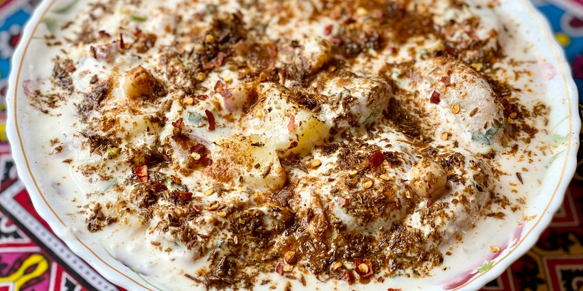 Snapshot of the delicious Dahi Bhalla served in the restaurant in the city of Jalandhar