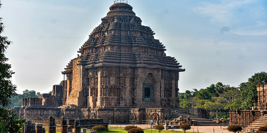 View of the temple's intricate architecture against the clear blue sky, one of the best Barmer tourist places