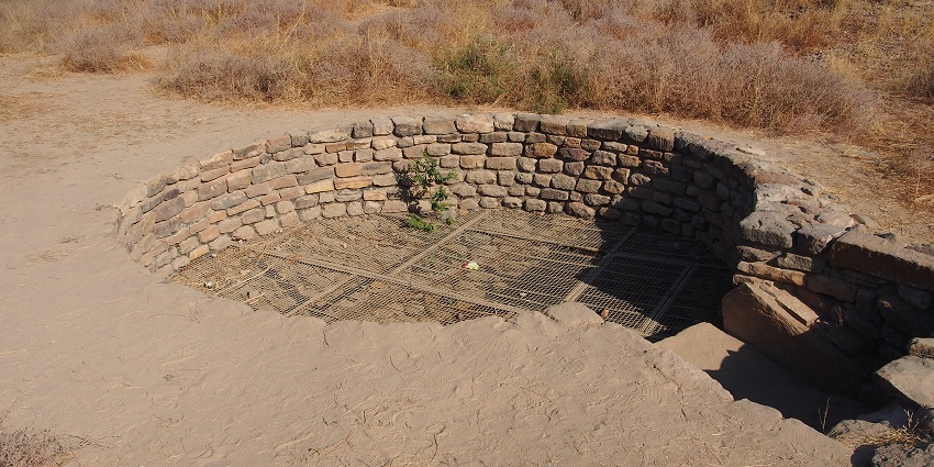 Snap of the ruins of a well at ancient Harappan city of Dholavira which is one of the biggest site