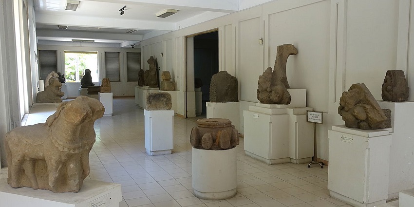 The picture depicting the Interior view - Museum of Cham Sculpture - Danang, Vietnam.