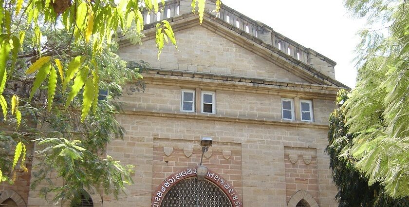 Entrance of Watson Museum in Rajkot, showcasing its historic architecture and cultural significance.