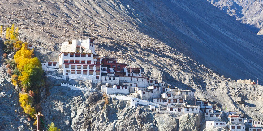 Snapshot of the beautiful Diskit Gompa Nubra valley amidst the Himalayas