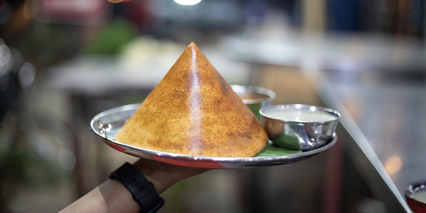 Dosa Corner, since 1999, is a famous street food in Jaisalmer for crispy dosas and sambar.