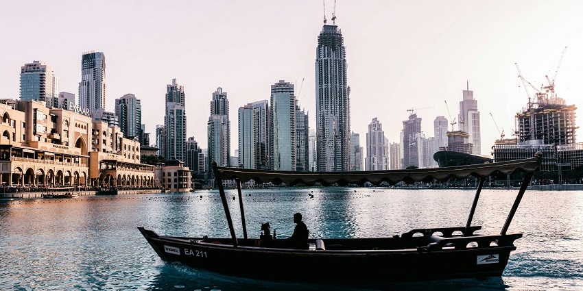 A mesmerising view of the famous mall of the region surrounded by serene waters.