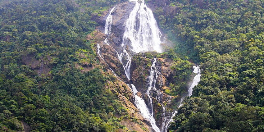 Dudhsagar Waterfall is one of the tallest waterfalls in India, offering stunning views.
