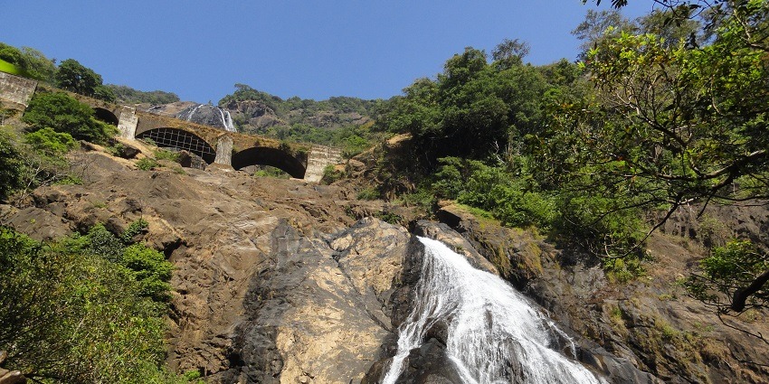 Scenic image of the beautiful Dudhsagar Fall which is the best place to visit in June