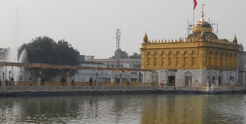 Beautiful image of the durgiana temple which is the replica of Golden temple in Amritsar