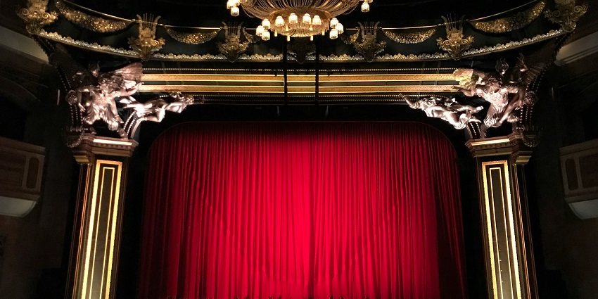 An inside view of the plush settings of the Duyet Thi Duong, a royal theatre in Vietnam.