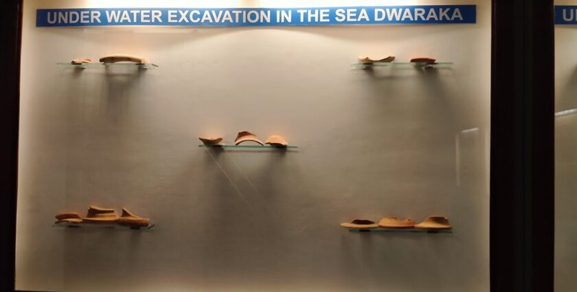 The Dwarka underwater museum features underwater excavations in Gujarat