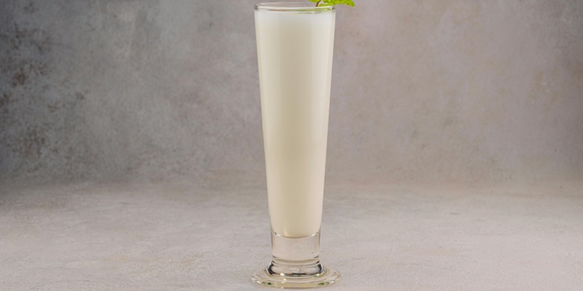 A view of a glass of lassi, one of the most rejuvenating and delicious drink of Punjab.