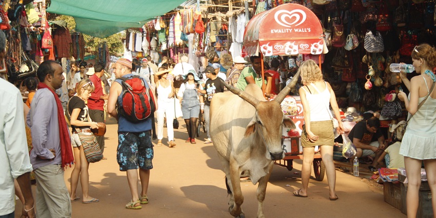 Shop for artefacts, clothes, spices and textiles at the Mapusa Market in Goa