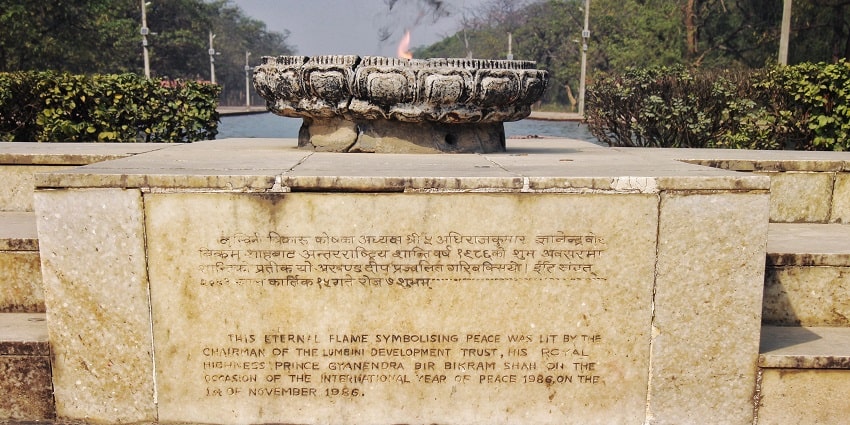 Eternal Peace Flame is a spot near Peace Pagoda, having a flame which never dies.