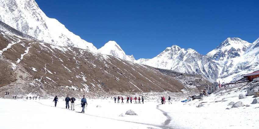 View of Everest Base Camp, one of the best locations for trekking in Nepal for trekkers.