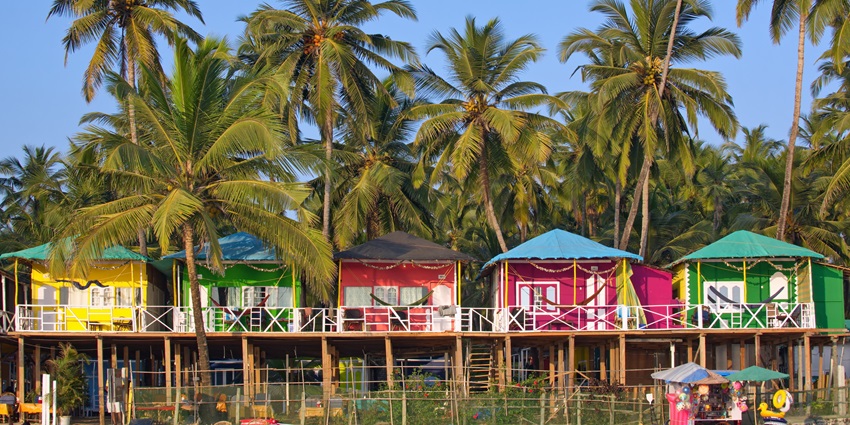 Discover colorful beach shacks in South Goa, best things to do in Vagator beach