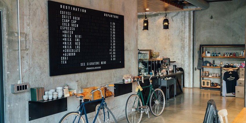 An inside view of a famous cafe near Kamala Mills Compound, a hub in Maharashtra.