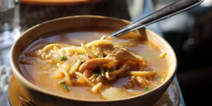 Image of a bowl of Thukpa is a type of noodle soup that originated in Tibet