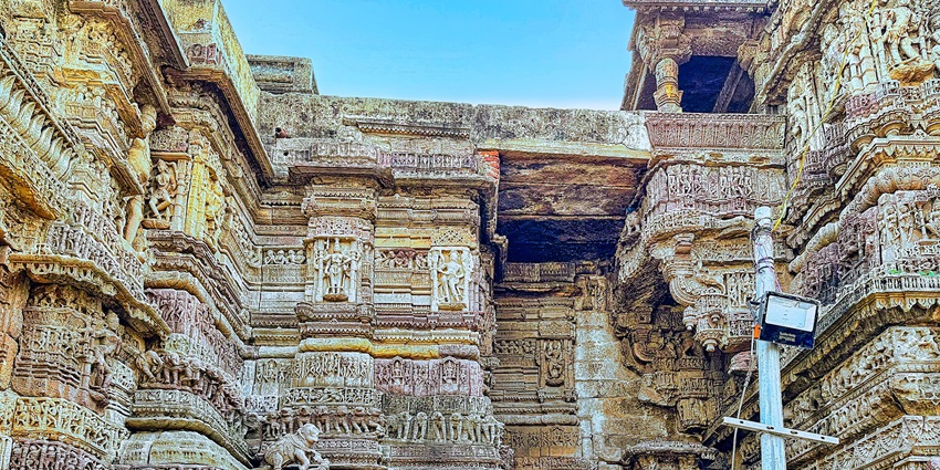 Explore the gates and walls consisting of intricate architecture and stone designs.