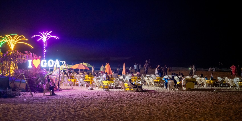Exploring the Vibrant Beach Shacks at night, one of the best things to do in Goa at night