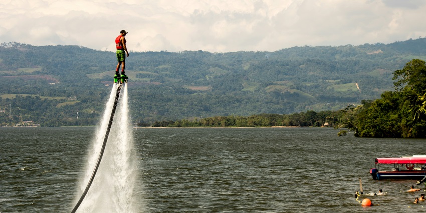 Flyboarding at Morjim Beach is one of the most thrilling water sports in Goa for all.