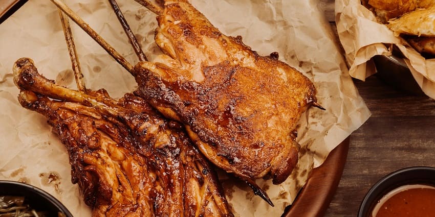 A glimpse of chicken fried to perfection at the Bamboo Chicken Hut in Andhra Pradesh.