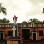 Panoramic view of the Tiracol fort, under the vibrant sunset hues