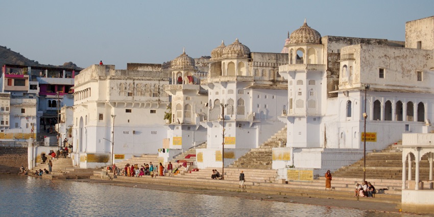 Serene tranquil lake vike highlighting the calm waters and picturesque scenery of the temple