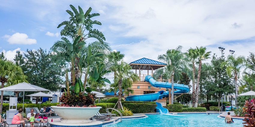 Colourful water slide at Fun Gaon, providing fun and excitement for people of all ages.