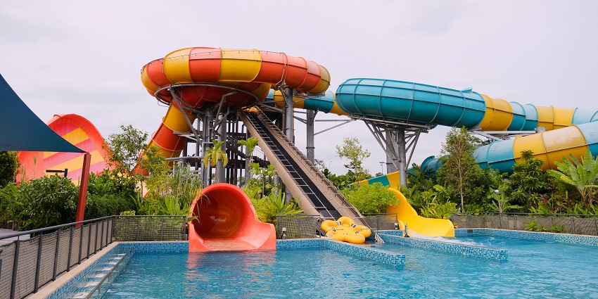 Funland is an amusement park offering water rides as well for a fulfilling experience.