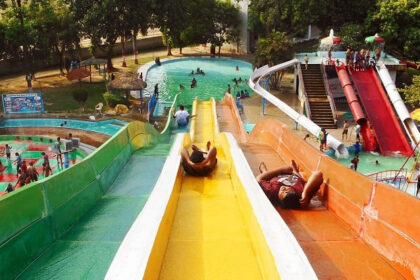 The Funtime water park features various water attractions.