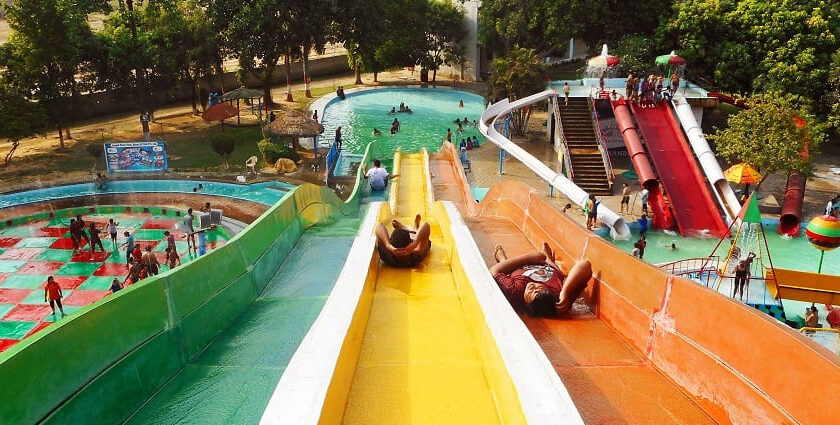 The Funtime water park features various water attractions.