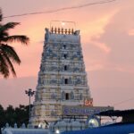 The view of the Galipgopuram of Kanipakam temple is spectacular amidst the natural backdrop.