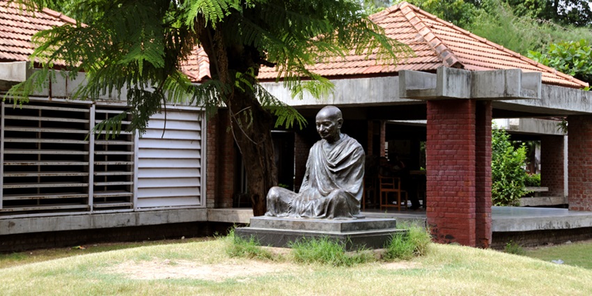 The statue of Mahatma Gandhi at Gandhi Ashram, one of the attractions near Sardar Patel Museum