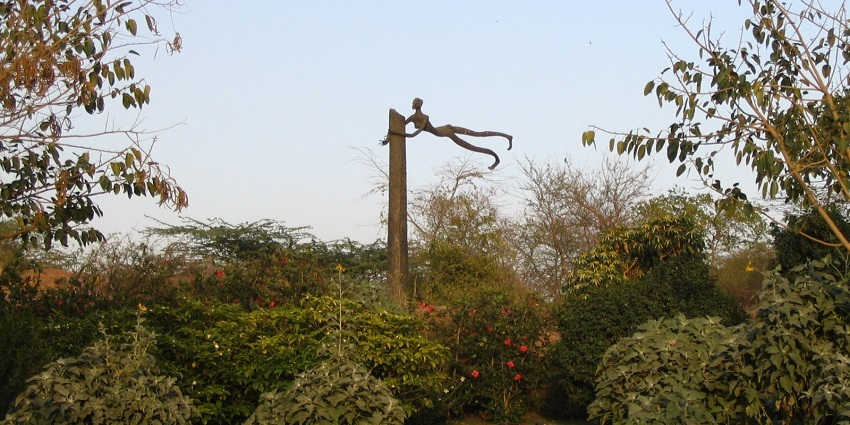 An image of the Garden of Five Senses, a place near Jamali Kamali Mosque and Tomb.