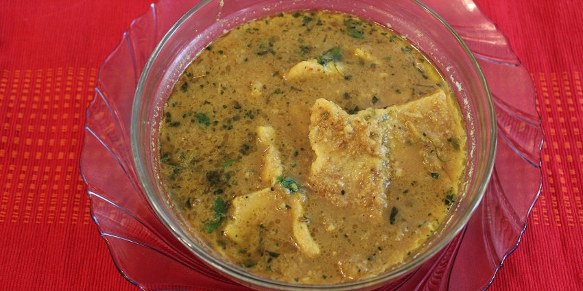Gatte ki Sabzi is a famous food in Rajasthan gram flour dumplings in tangy yogurt curry.