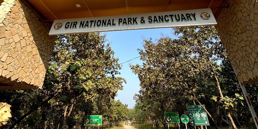 Entrance of the Gir National Park, the home of Asiatic lions.