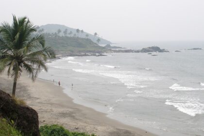 Panoramic image of the Vagator Beach which is the best places to visit near Dabolim airport