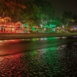 Palolem Beach is a splendid sight to watch at night with its bright lights and glistening waters