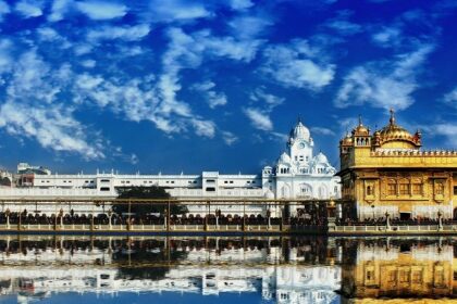 Panoramic view of the Shri Hari Mandir Sahib which is also known as the Golden Temple