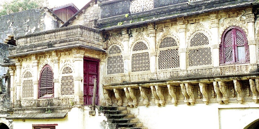 Beautiful Image of the historic palace in the Gondal which is saturated near the city of Rajkot