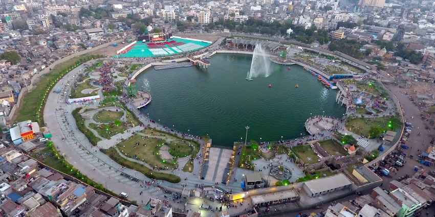 Image of Tranquil setting of Gopi Talav with lush greenery and calm waters
