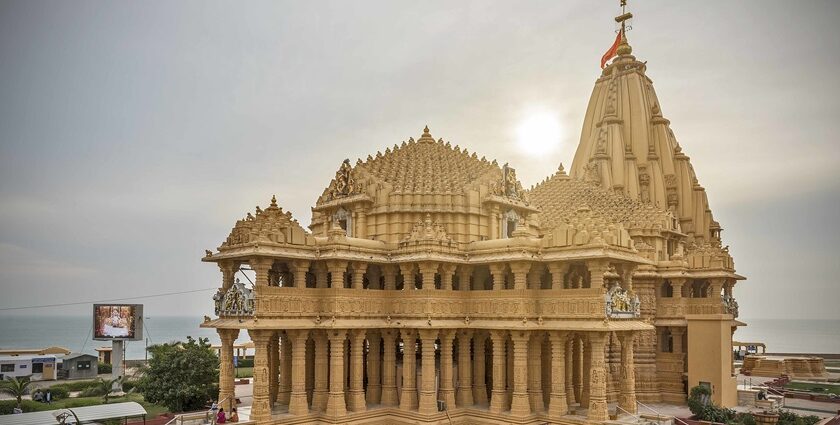 Breathtaking view of a brown architectural structure around lush greenery during the day.