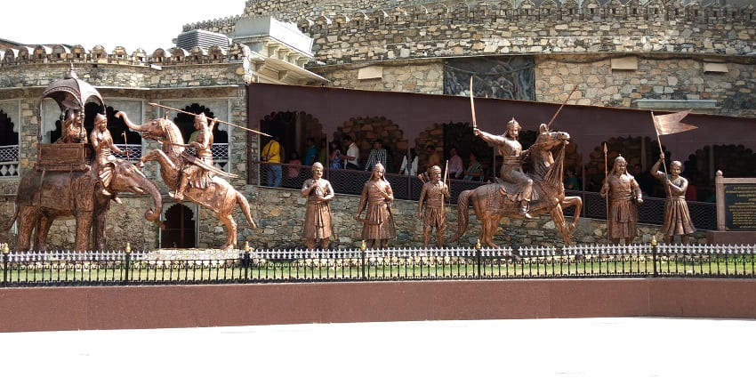 Exterior view of Haldighati Museum, showcasing its traditional architectural style.